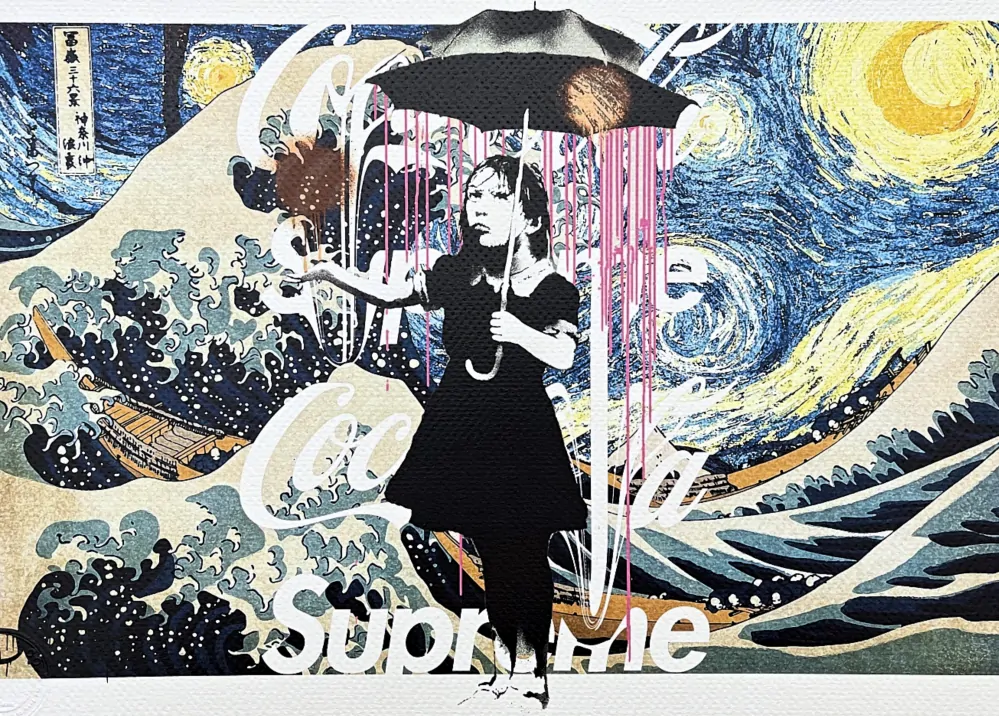 Death NYC - Hokusai a Banksy Nola - limitovaná edice s certifikátem, 45x32cm