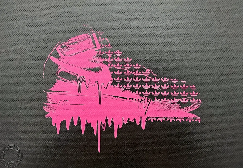 Death NYC - Pink Sneakers - limitovaná edice s certifikátem, 45x32cm
