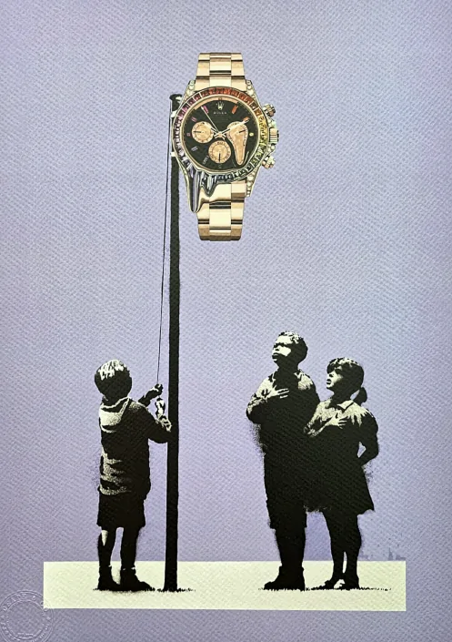 Death NYC - Banksy Very little helps a Rolex - limitovaná edice s certifikátem, 32x45cm