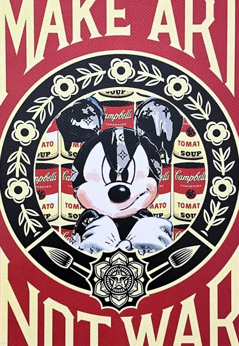 Death NYC - Obey a Mickey Mouse - limitovaná edice s certifikátem, 32x45cm