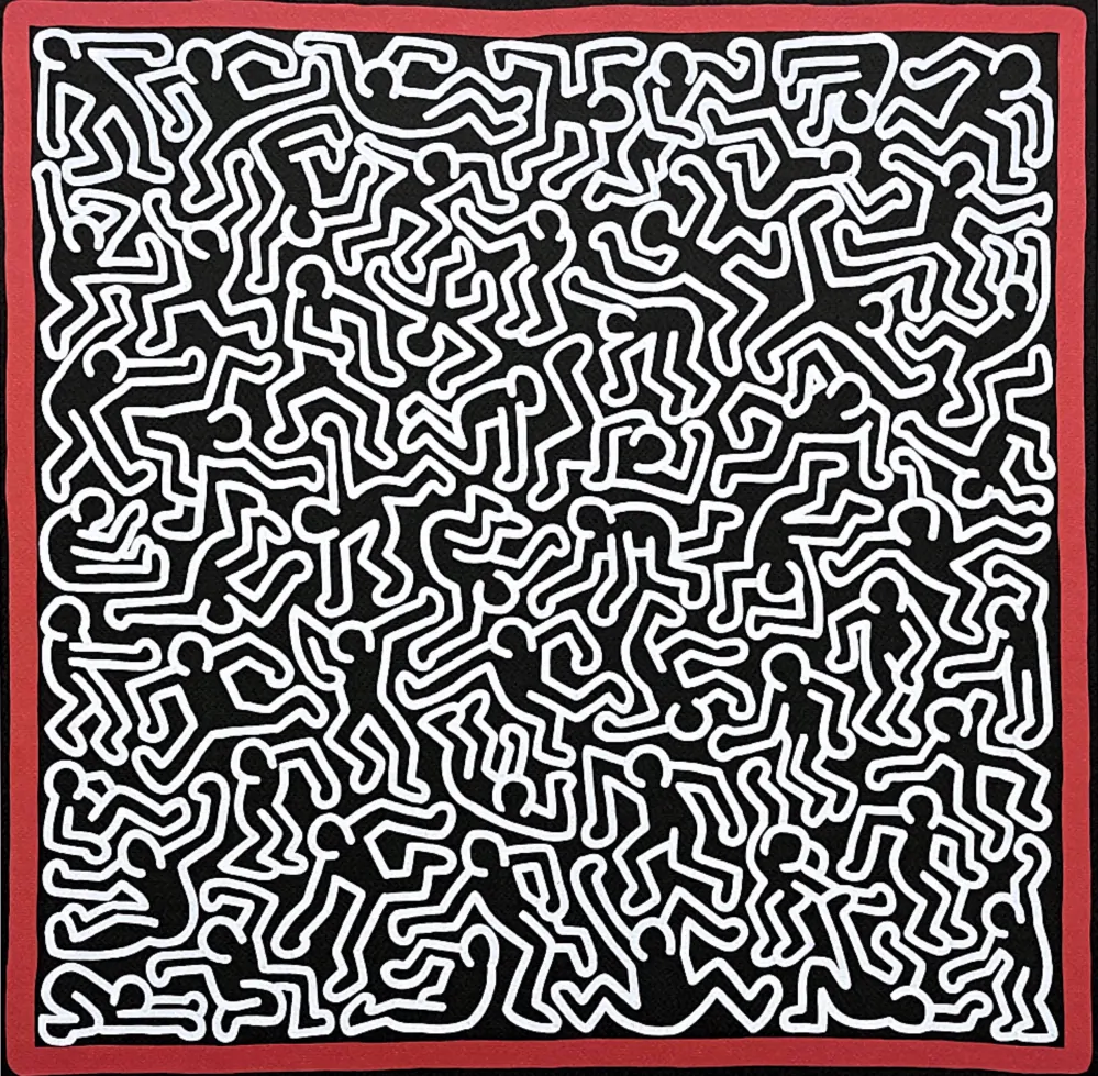 Keith Haring - Black People 106/150 - signováno, limitovaná edice s certifikátem, 50x70 cm