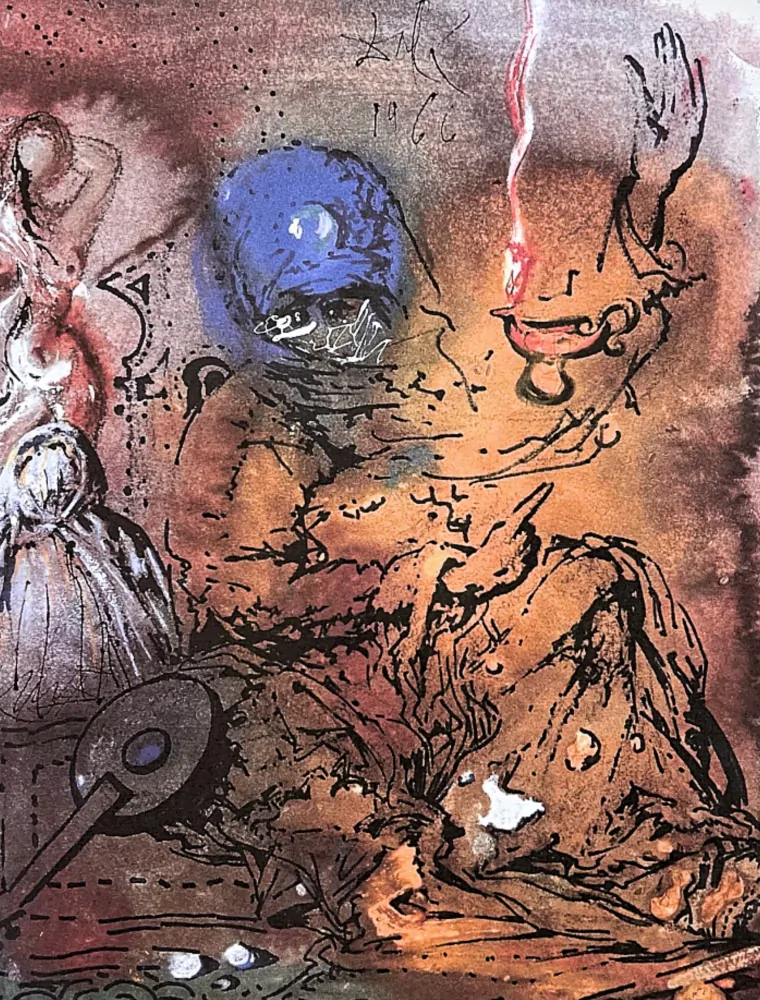Salvador Dalí - Femme voilée avec un turban - signováno, limitovaná edice, 50x66cm