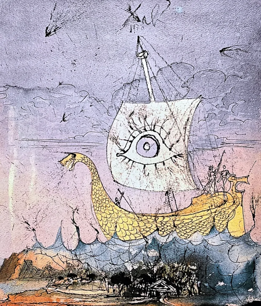 Salvador Dalí - Télémaque part à Pilo - signováno, limitovaná edice, 50x66cm