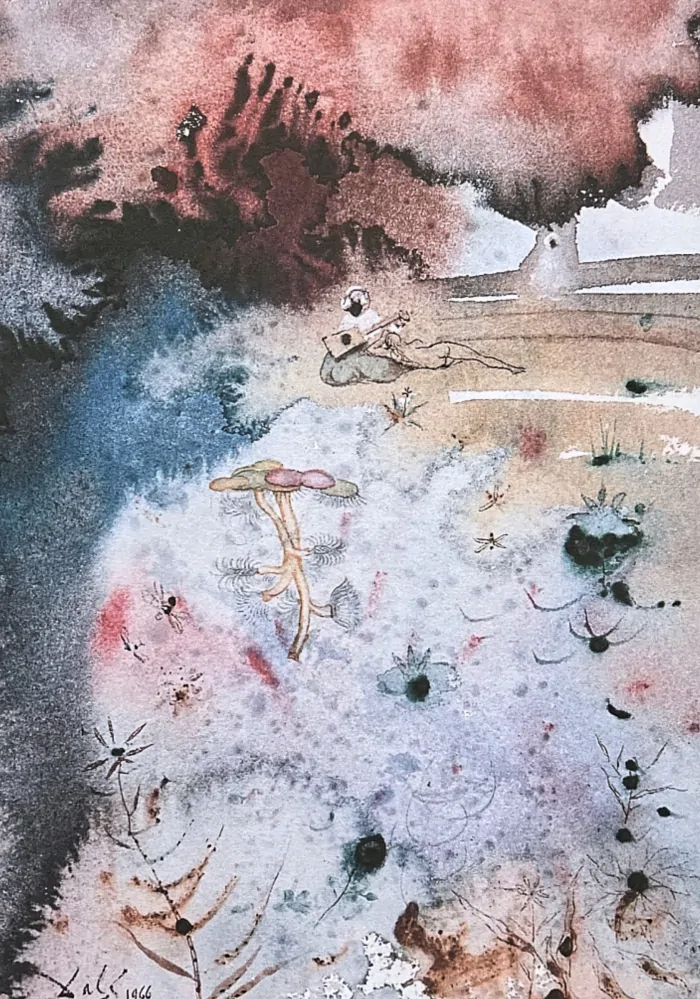 Salvador Dalí - Arabe jouant de la guitare et nu féminin - signováno, limitovaná edice, 50x66cm