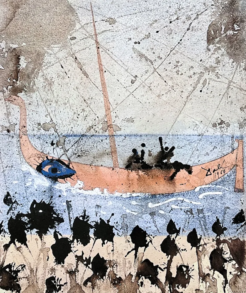 Salvador Dalí - Le départure de Télémaque - signováno, limitovaná edice, 50x66cm
