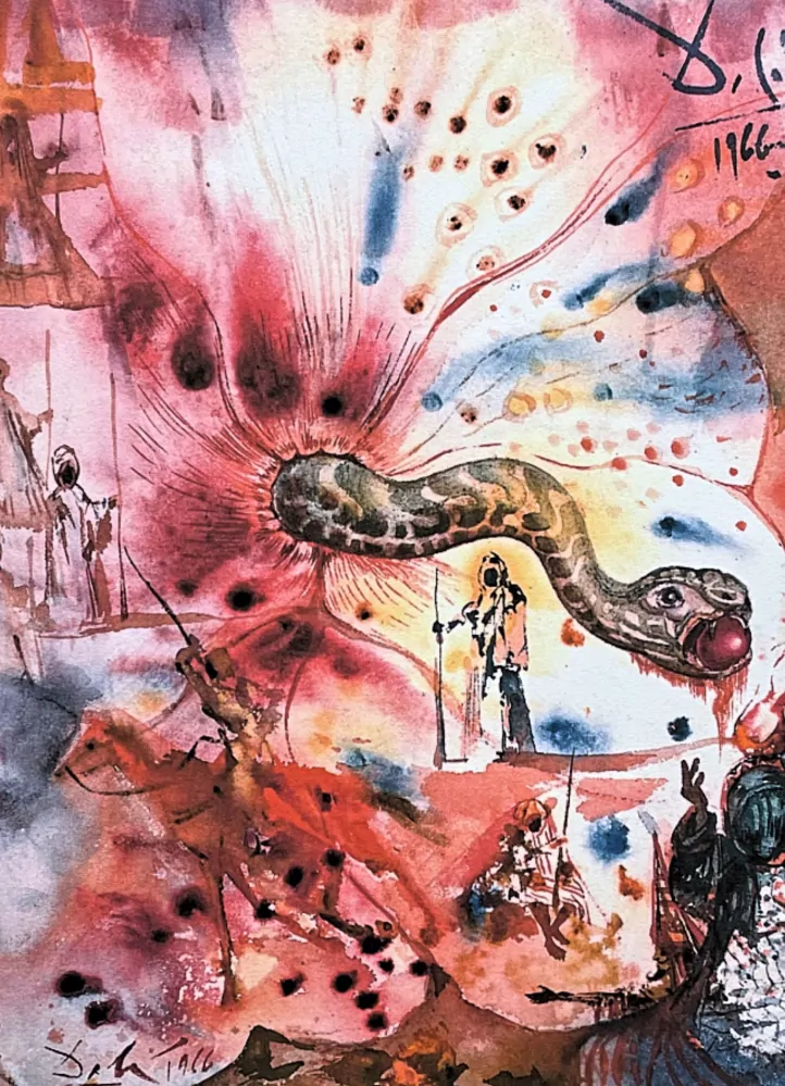 Salvador Dalí - The Serpent and the Apple - signováno, limitovaná edice, 50x66cm