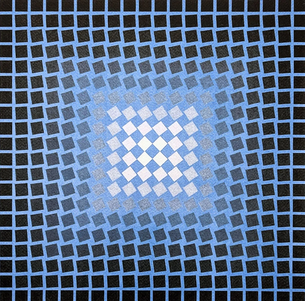 Victor Vasarely - Permutations blue - limitovaná edice s certifikátem