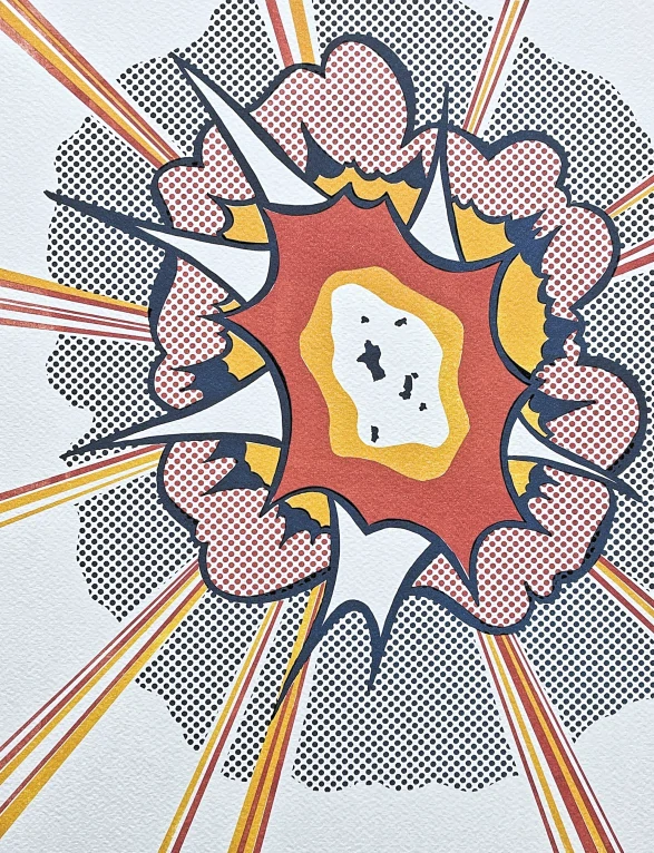 Roy Lichtenstein - Explosion - signováno, 35x50cm, limitovaná edice 91/150