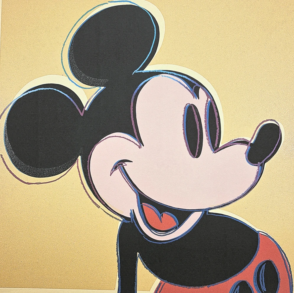 Andy Warhol - Mickey Mouse hnědo-zlatý 71/100 - edice Leo Castelli s certifikátem