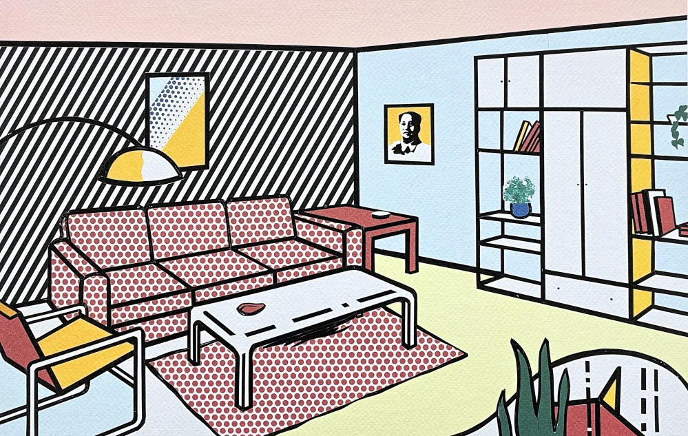 Roy Lichtenstein - Living Room - signováno, 50x35cm, limitovaná edice 49/150