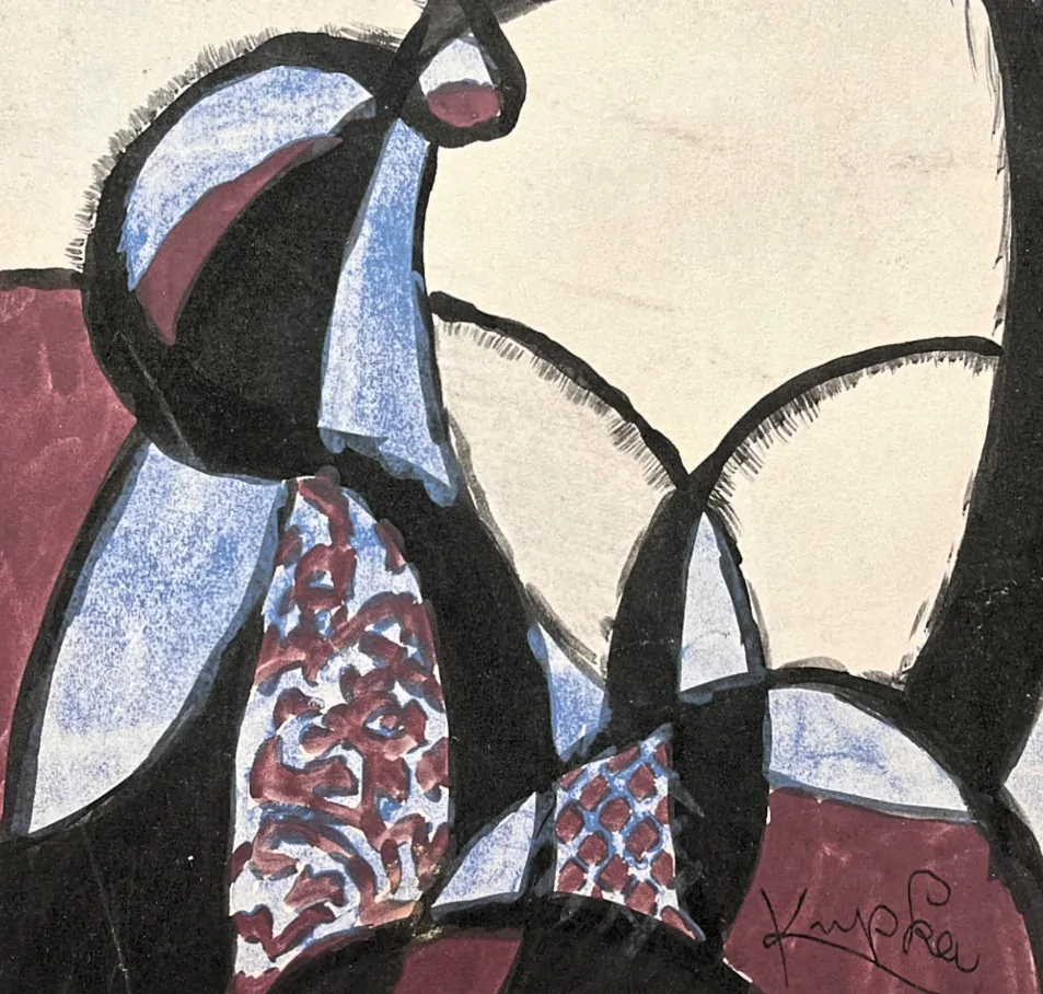 František Kupka - Dvoubarevná fuga 86/350 - limitovaná edice s certifikátem, 50x70cm