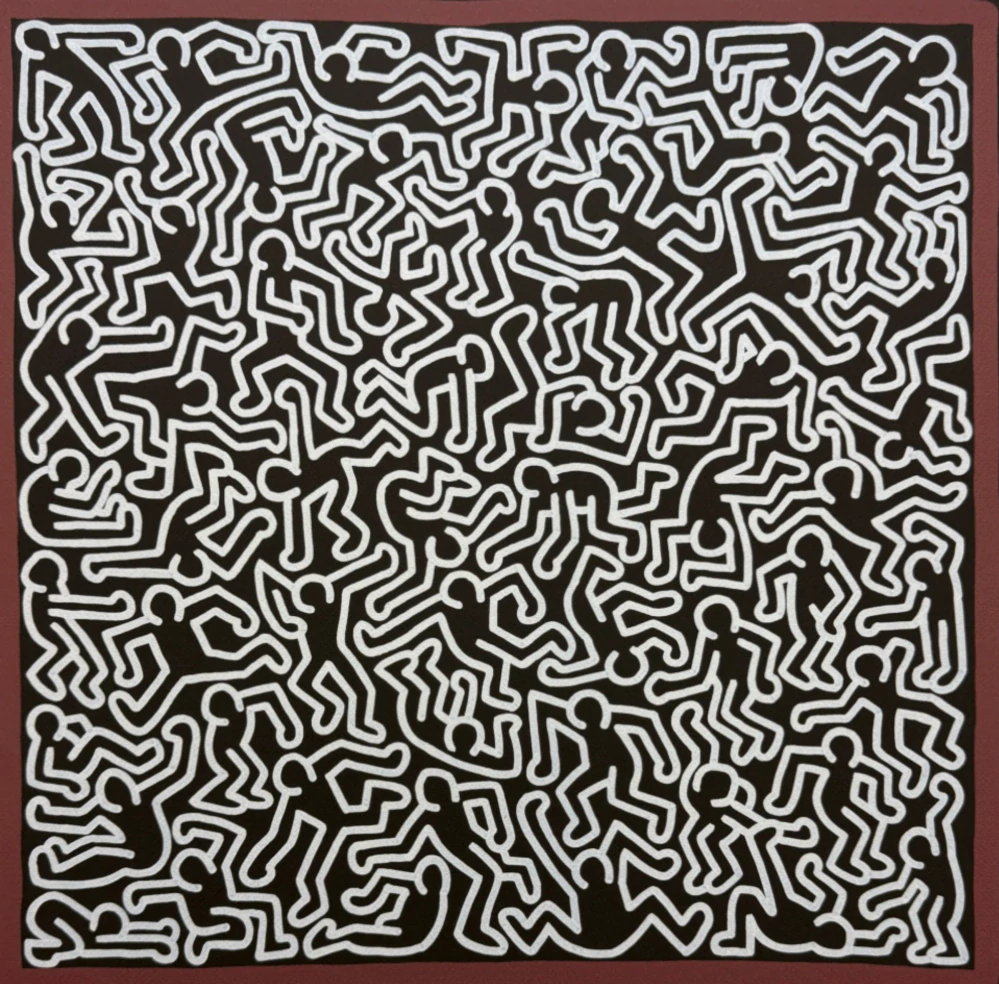 Keith Haring - Black People x/150 - signováno, limitovaná edice s certifikátem, 50x70 cm