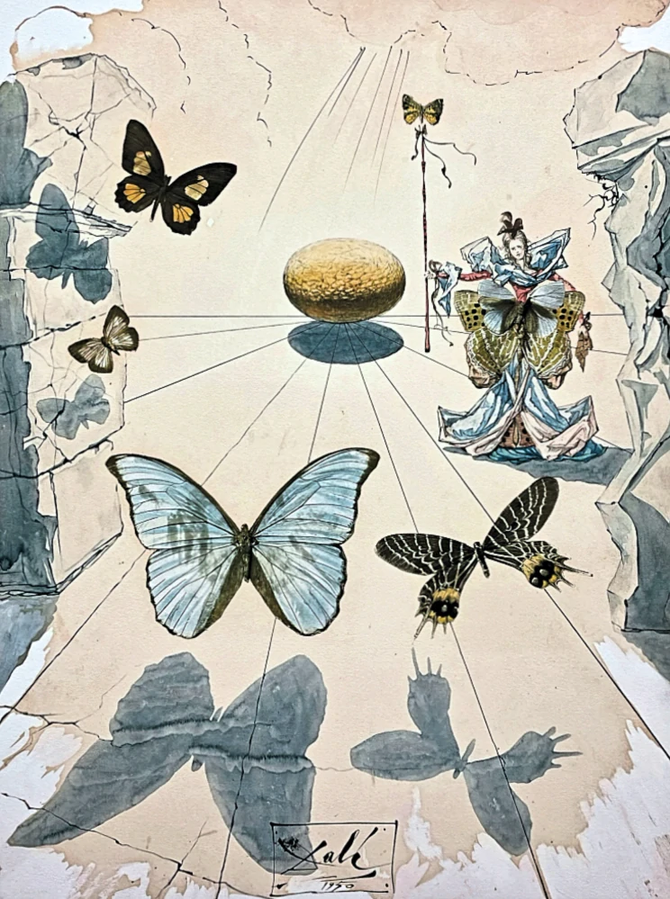 Salvador Dalí - Allegory of Silk - signováno, limitovaná edice, 50x66cm