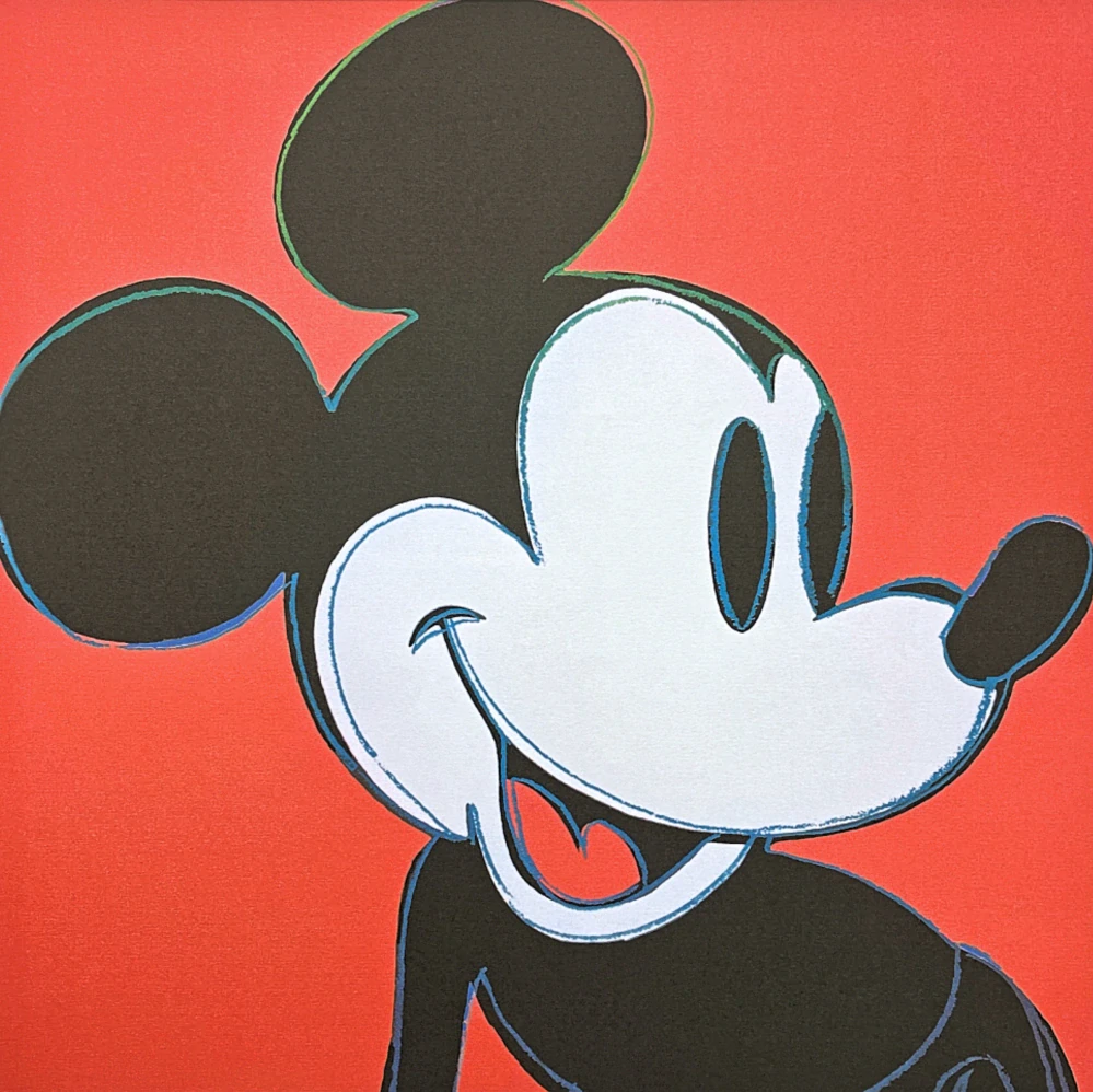 Andy Warhol - Mickey Mouse červený 71/100 - edice Leo Castelli s certifikátem