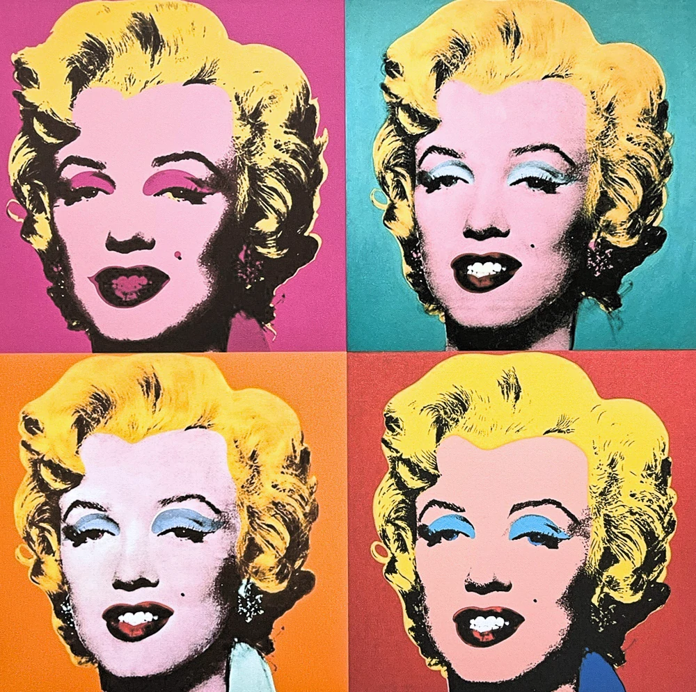 Andy Warhol - 4x Barevná Marilyn Monroe 30/100 - edice Leo Castelli s certifikátem