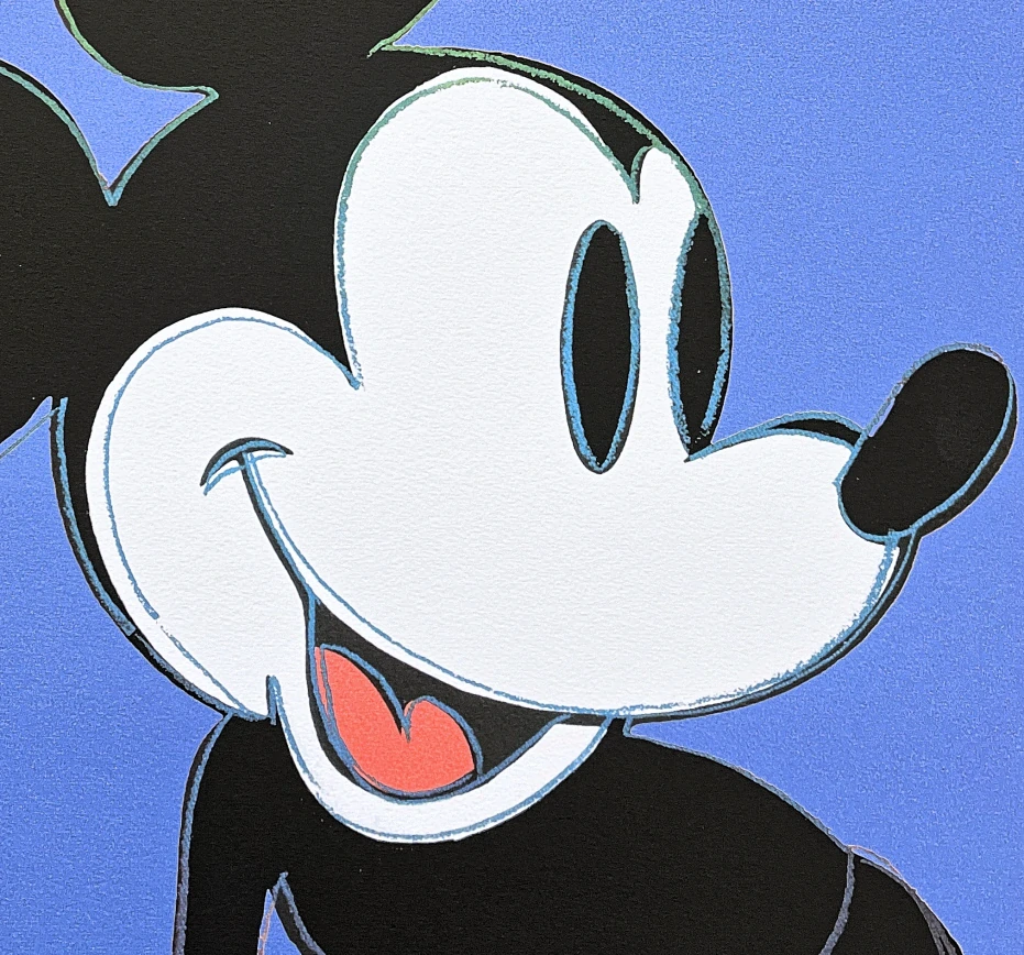 Andy Warhol - Mickey Mouse modrý 132/500 - signováno, 50x50cm, limitovaná edice CMOA s certifikátem