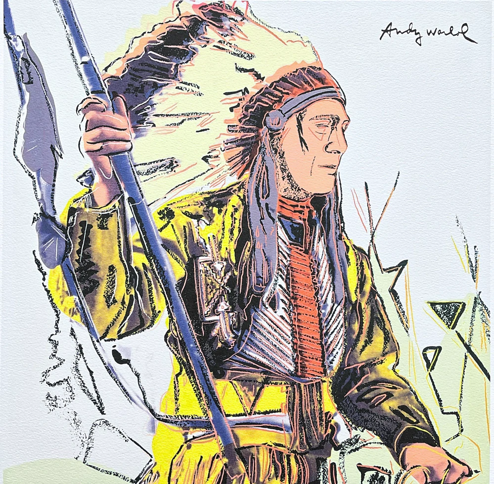 Andy Warhol - War bonnet Indian 104/500 - signováno, 50x50cm, limitovaná edice CMOA s certifikátem