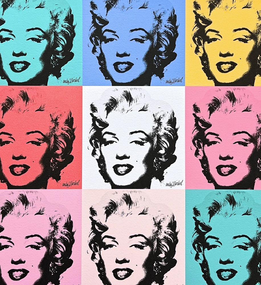 Andy Warhol - 9x Marilyn Monroe 55/500 - signováno, 50x50cm, limitovaná edice CMOA s certifikátem