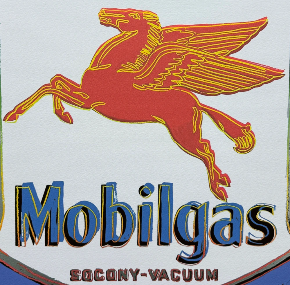 Andy Warhol - Mobilgas modrý 56/500 - signováno, 50x50cm, limitovaná edice CMOA s certifikátem