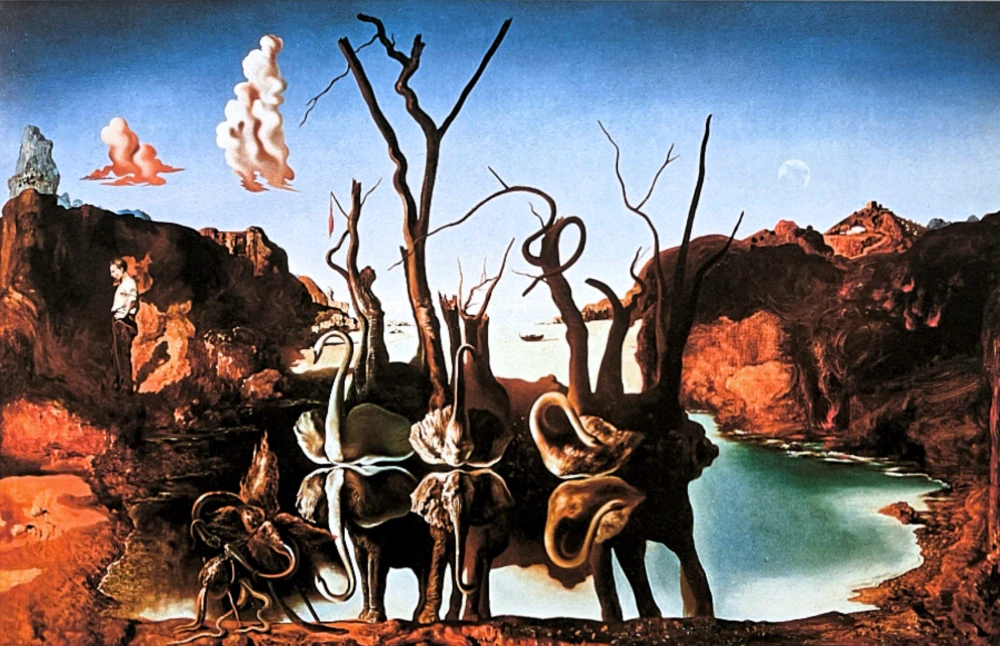 Salvador Dalí - Swans Reflecting Elephants - signováno, limitovaná edice, 50x66cm
