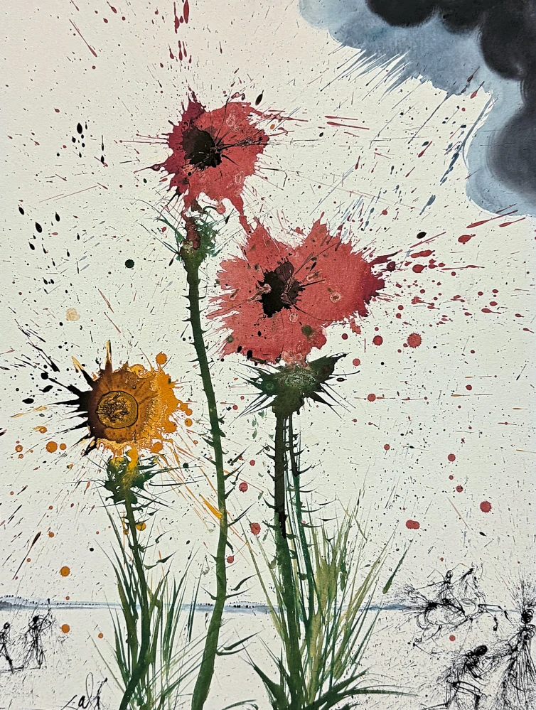 Salvador Dalí - Spring Explosive - signováno, limitovaná edice, 50x66cm