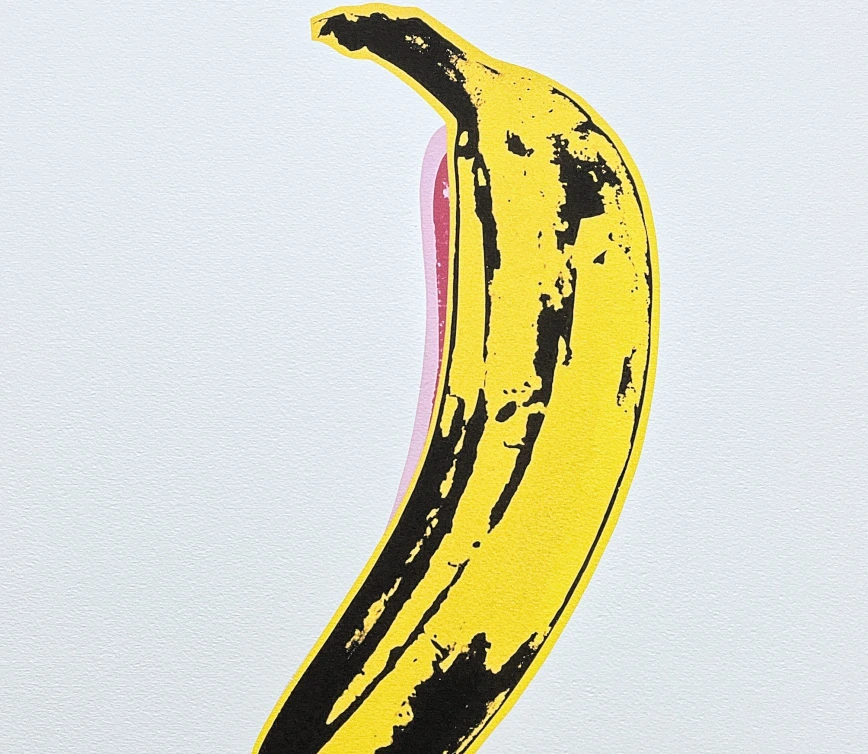 Andy Warhol - Banana 390/500 - signováno, 50x50cm, limitovaná edice CMOA s certifikátem