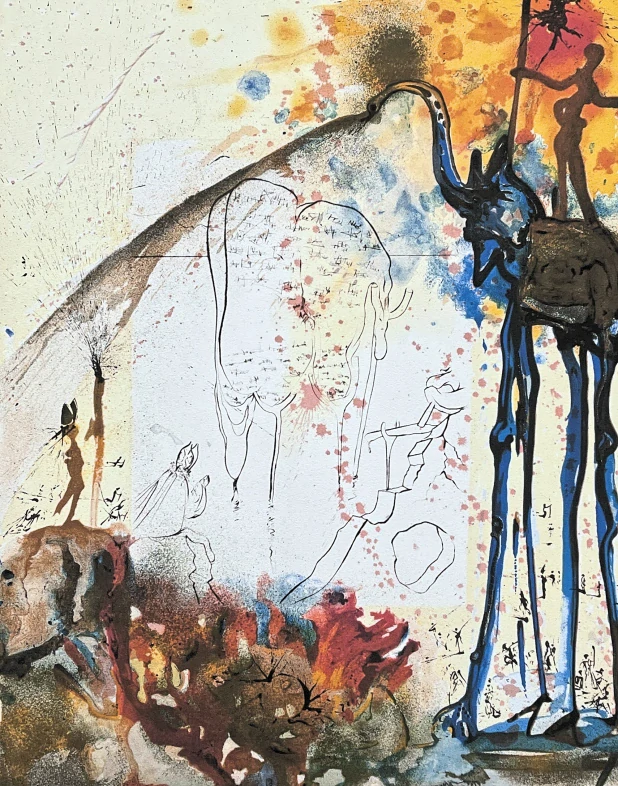 Salvador Dalí - The Tablets of the Law - signováno, limitovaná edice, 50x66cm