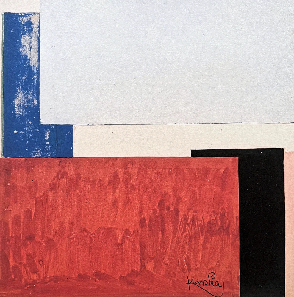 František Kupka - Plány s červenou a modrou 15/350 - limitovaná edice s certifikátem, 50x70cm