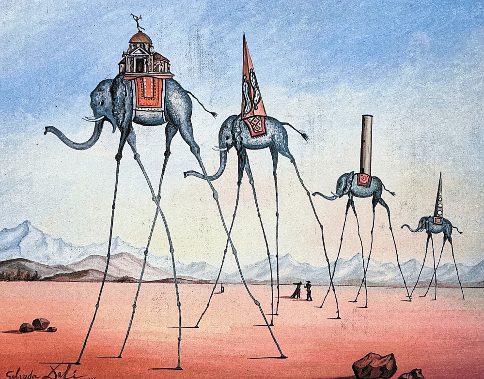 Salvador Dalí - Elephants - signováno, limitovaná edice, 50x66cm