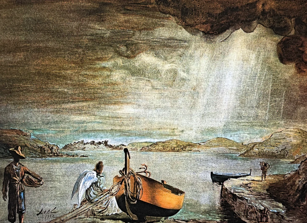 Salvador Dalí - The Angel of Port Lligat - signováno, limitovaná edice, 66x50cm
