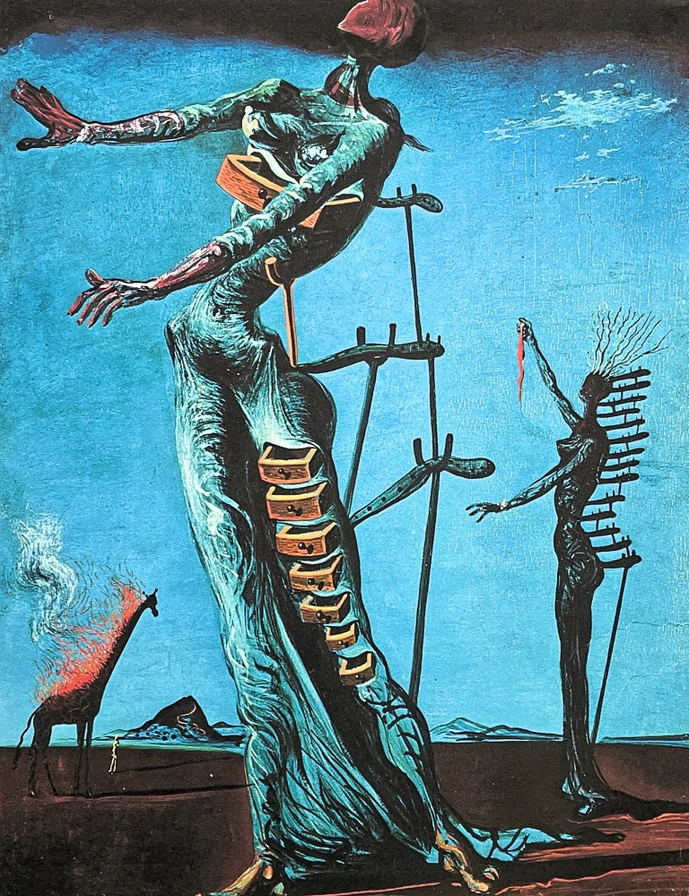 Salvador Dalí - The Burning Giraffe - signováno, limitovaná edice, 50x66cm