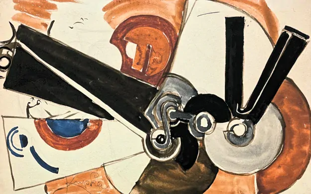 František Kupka - Kompozice v oranžové 48/350 - limitovaná edice s certifikátem, 50x70cm