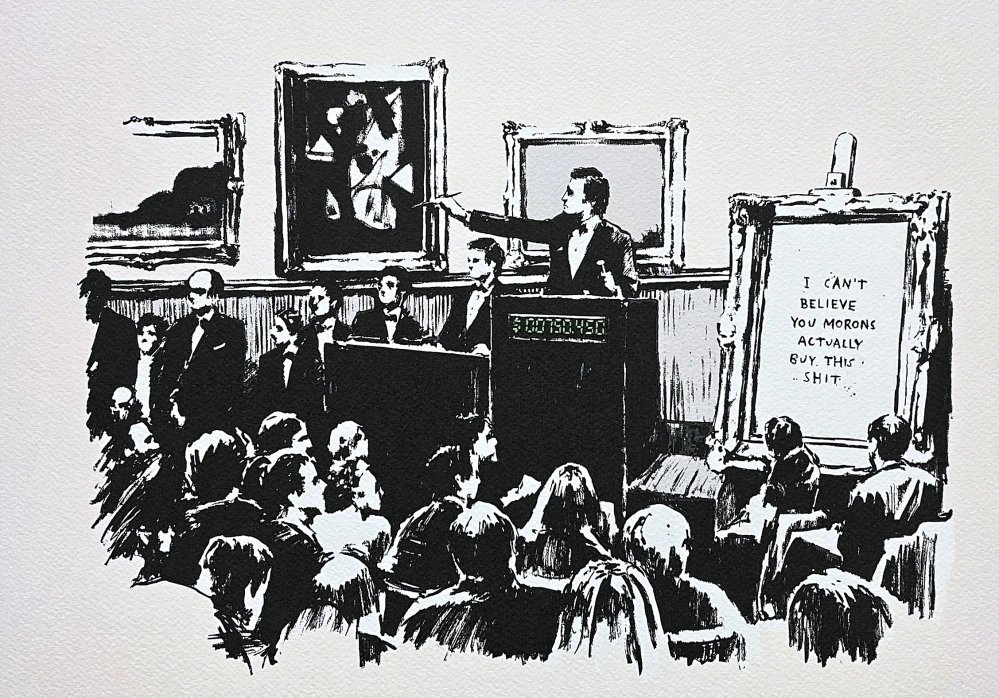 Banksy - Morons 77/150 - číslovaná edice s certifikátem, 70x50cm