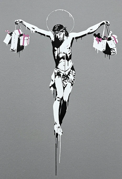 Banksy - Christ with shopping bags x/150 číslovaná edice s certifikátem, 50x70cm
