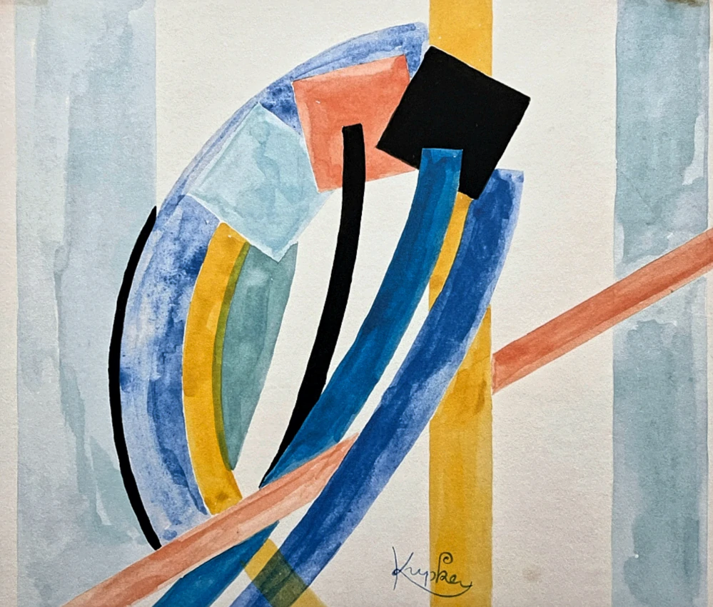 František Kupka - Yellow and blue x/350 - limitovaná edice s certifikátem, 50x70cm
