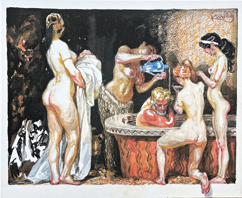 František Kupka - Taking bath 92/350 - limitovaná edice s certifikátem, 50x70cm