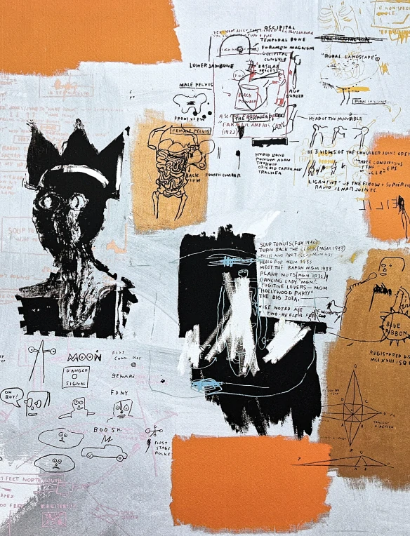 Jean-Michel Basquiat - Symbols and signs 119/300 - limitovaná edice, signováno, 50x70cm