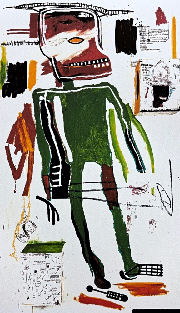 Jean-Michel Basquiat - Because It Hurts the Lungs 161/300 - limitovaná edice, signováno, 50x70cm