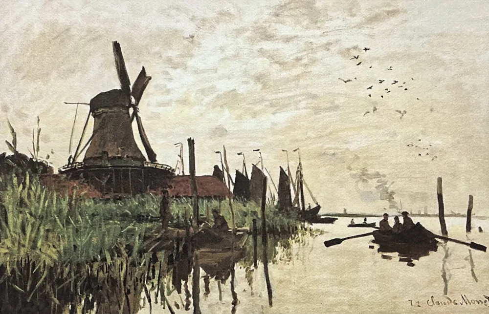 Claude Monet - Windmill and Boats near Zaandam 87/250 - limitovaná edice s certifikátem, 70x50cm