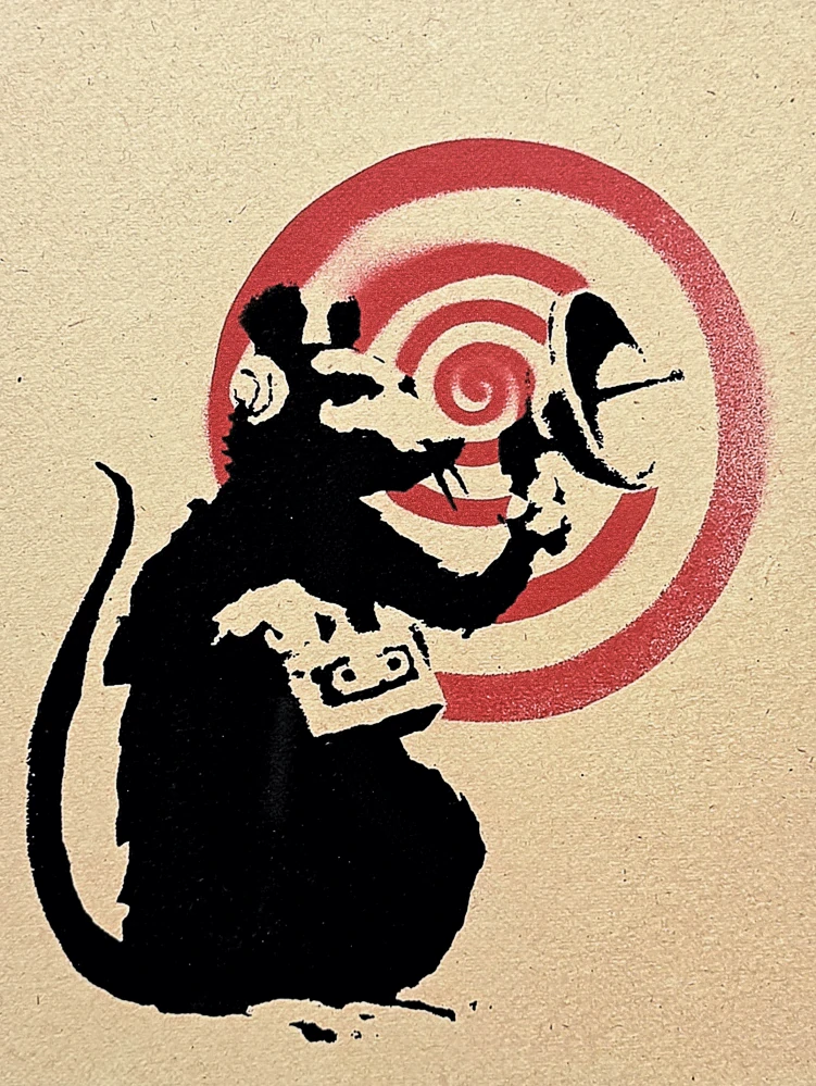 Banksy - Radar Rat 122/150 - číslovaná edice s certifikátem, 50x70cm