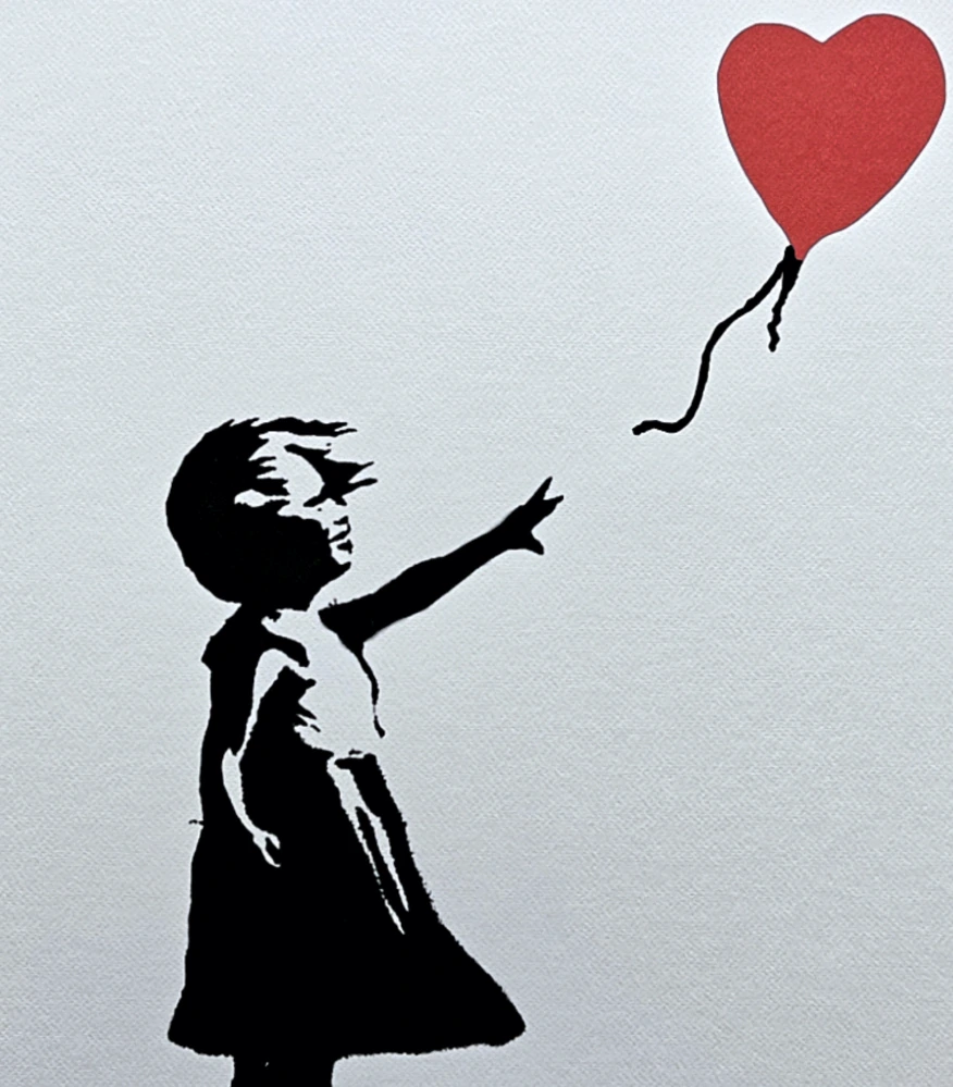 Banksy - Girl with Balloon x/150 - číslovaná edice s certifikátem, 50x70cm