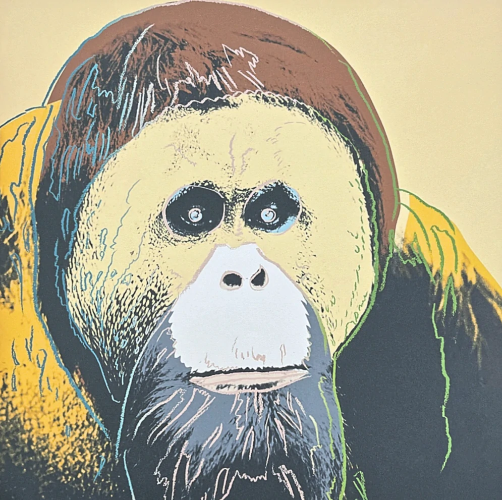 Andy Warhol - Orangutan hnědý 23/100 - edice Leo Castelli s certifikátem