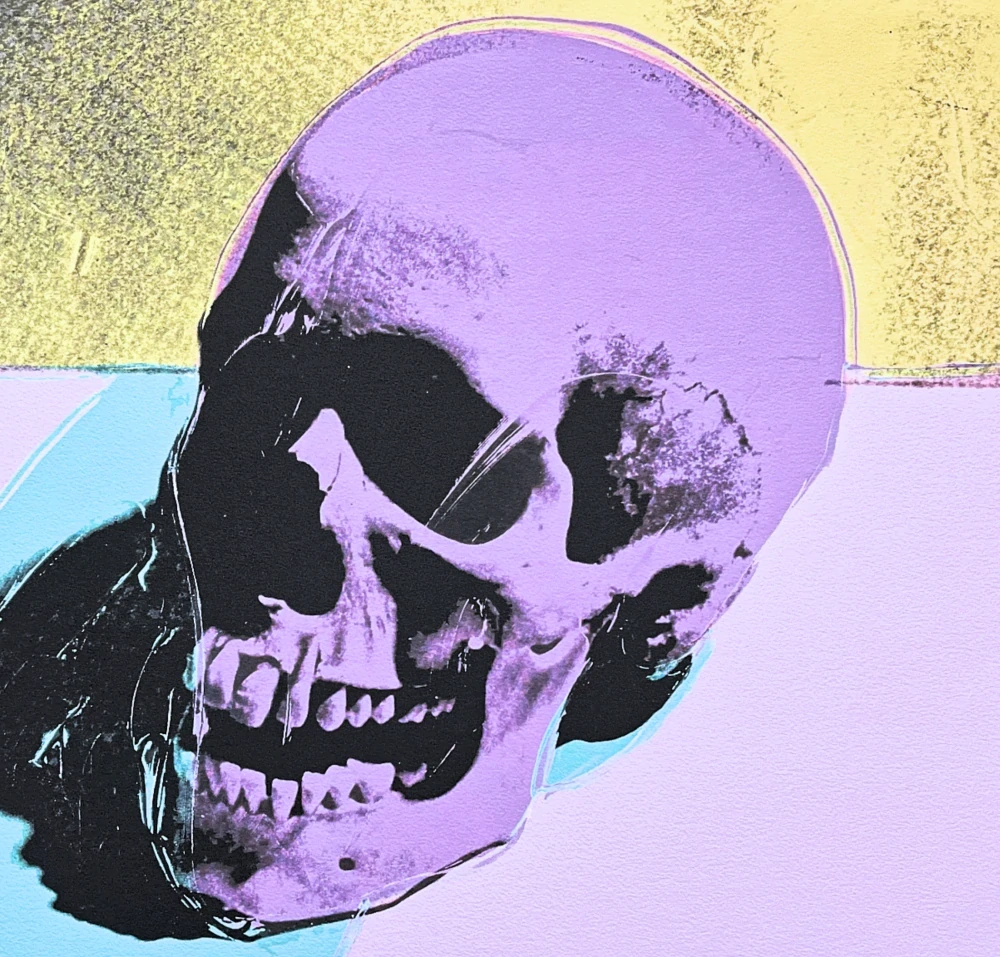 Andy Warhol - Skull fialová 356/2400 - 60x60cm, limitovaná edice CMOA s certifikátem