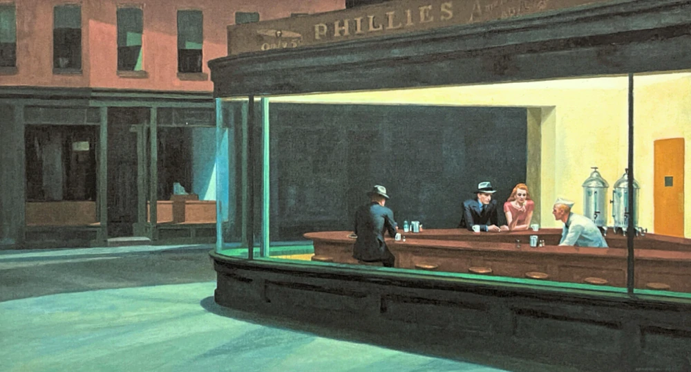 Edward Hopper - Nighthawks 66/150 - limitovaná edice, s certifikátem, 57x38 cm