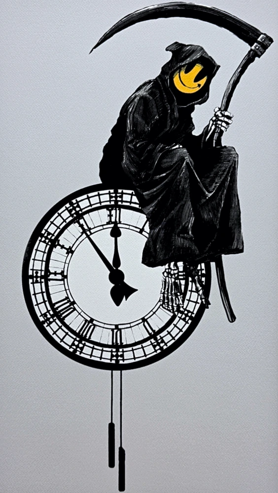 Banksy - Grin Reaper 150/150 - číslovaná edice s certifikátem, 50x70cm