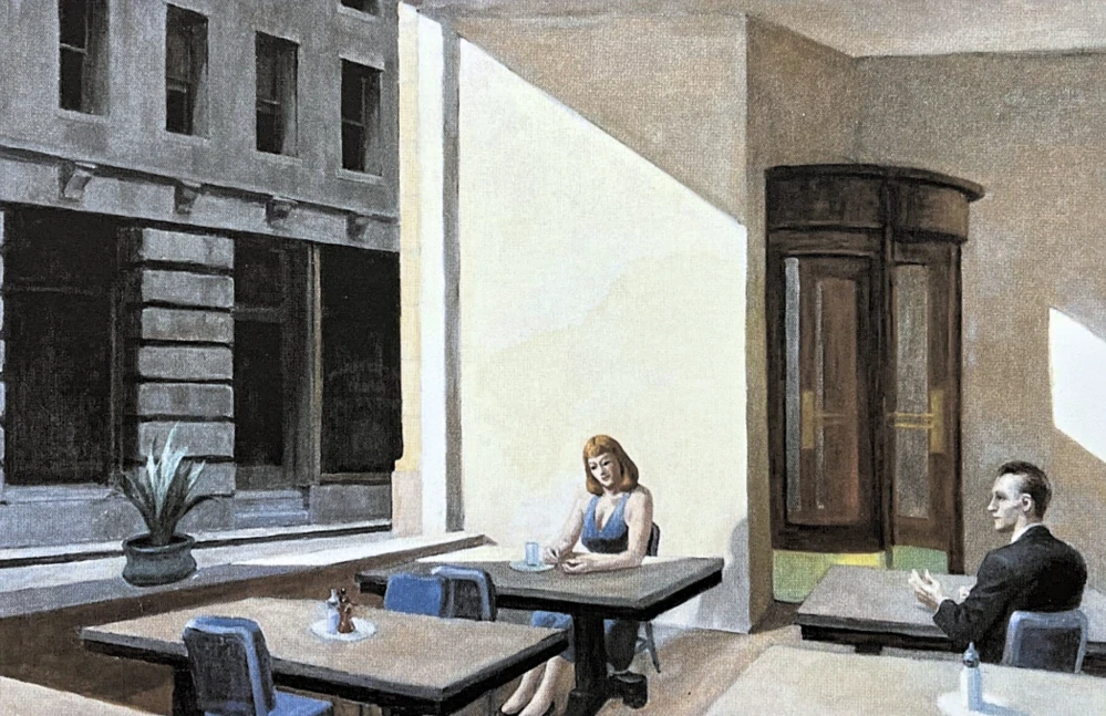Edward Hopper - Sunlight in a cafeteria 53/150 - limitovaná edice, s certifikátem, 57x38 cm