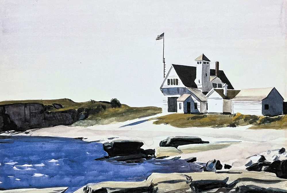 Edward Hopper - Coast guard station maine 36/150 - limitovaná edice, s certifikátem, 57x38 cm