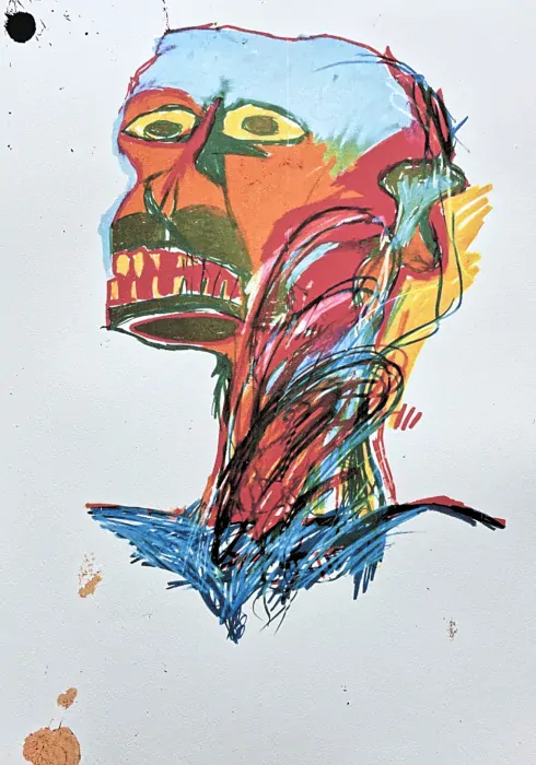 Jean-Michel Basquiat - Color head 121/300 - limitovaná edice, signováno, 50x70cm 