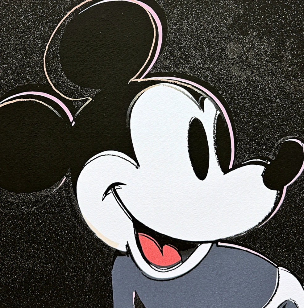 Andy Warhol - Mickey Mouse černý 191/500 - signováno, 50x50cm, limitovaná edice CMOA s certifikátem