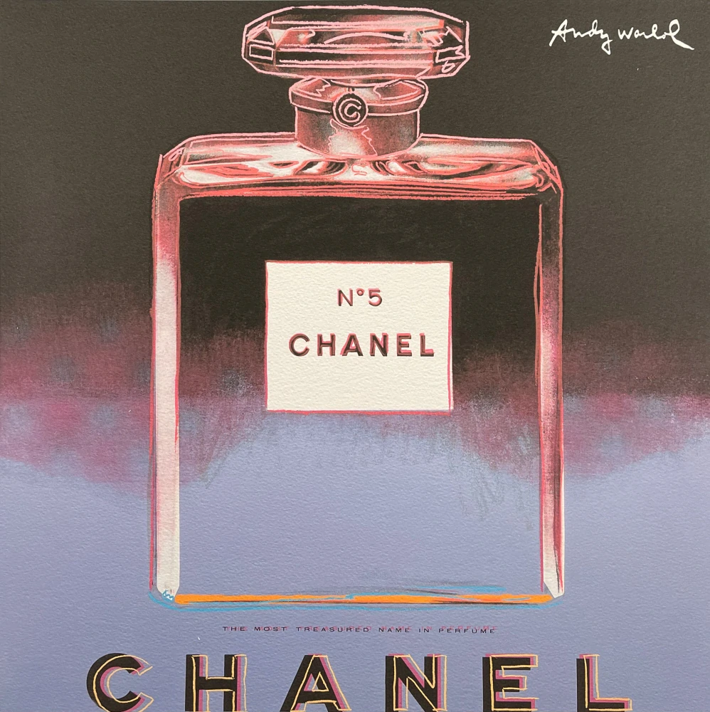 Andy Warhol - Chanel růžovo-modrý 100/500 - signováno, 50x50cm, limitovaná edice CMOA s certifikátem